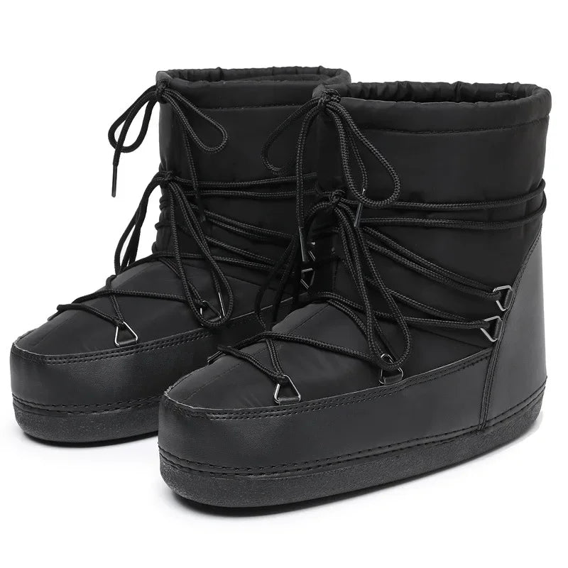 Bottines de neige femme à lacets et doublure douce
