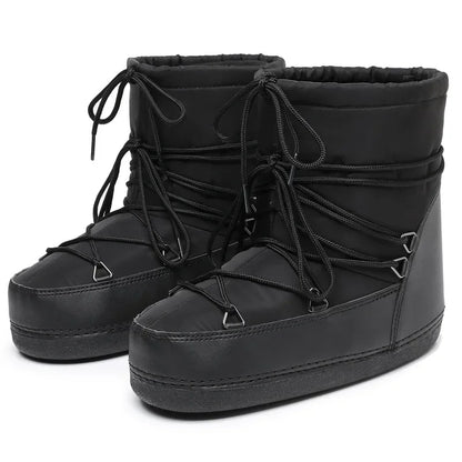 Bottines de neige femme à lacets et doublure douce