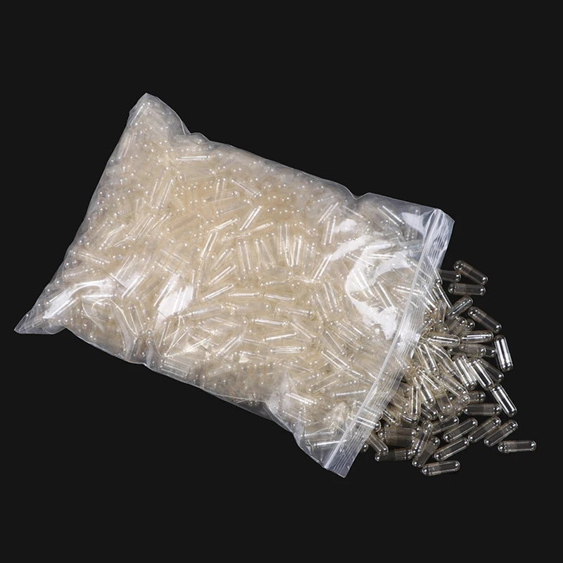 100PCS Capsules Vides en Gélatine Transparente - Taille Standard 00#, 0#, 1# Ma boutique