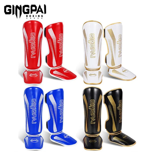 Tibières Muay Thai & MMA Cuir PU – Protège-Tibias Kickboxing, Sparring, Taekwondo | S à L | 4 Coloris - BLACKBEARD OUTDOOR INDUSTRIES