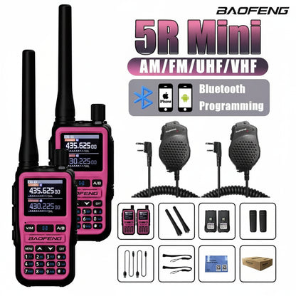 Talkie-Walkie Rose Baofeng U5R Mini – Bluetooth, 999 Canaux, USB-C, IP45