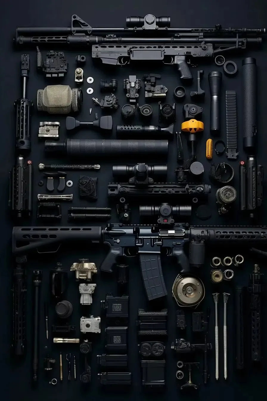 Gun Accessories Posters Wall Art Canvas Painting and Prints Pictures Ak-47 Automatic Rifle Interior for Room Home Decor Gifts BLACKBEARD OUTDOOR INDUSTRIES