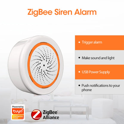 Sirène Connectée Zigbee Tuya — Alarme Intérieure 90dB, Stroboscope, Compatible Home Assistant - BLACKBEARD OUTDOOR INDUSTRIES