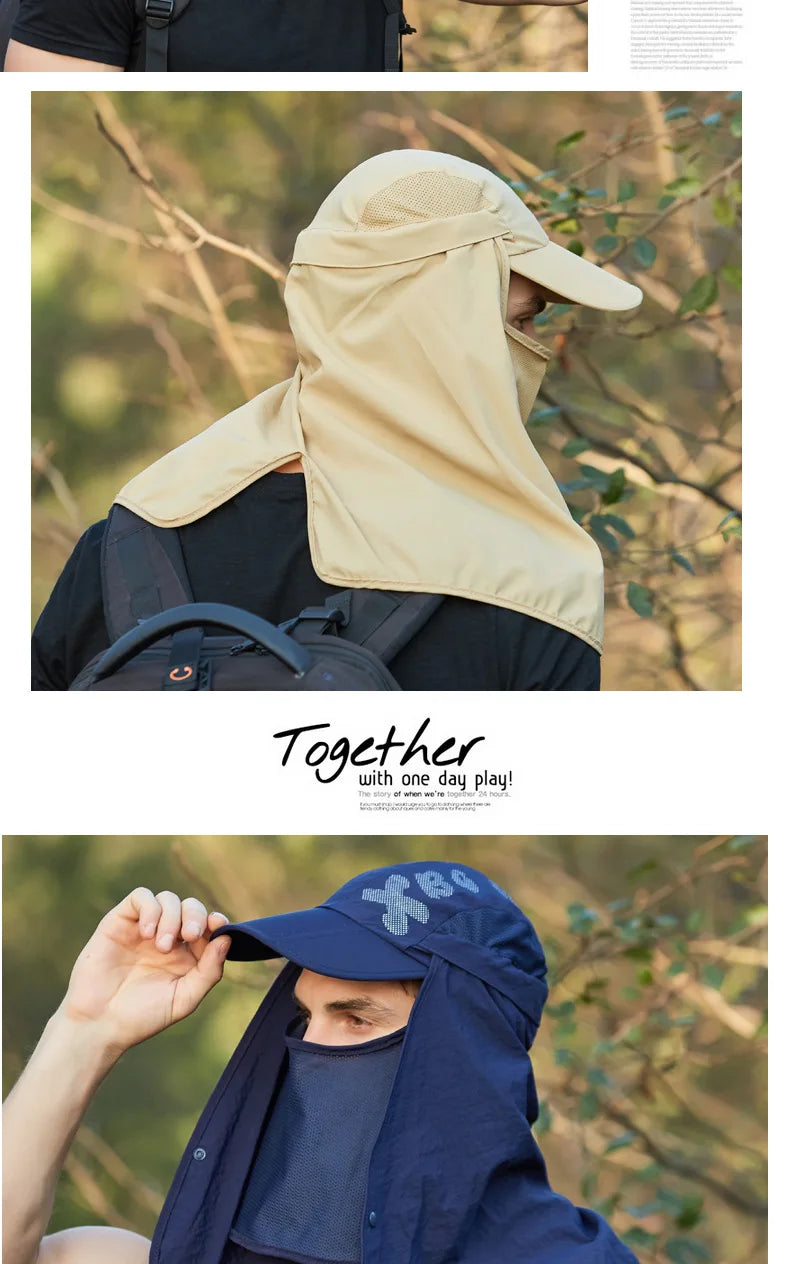 Chapeau de Protection UV d'Été – Casquette Anti-UV avec Protection du Cou et du Visage, Pliable, Séchage Rapide, Imperméable, Idéale pour Randonnée, Pêche et Activités Outdoor - BLACKBEARD OUTDOOR INDUSTRIES