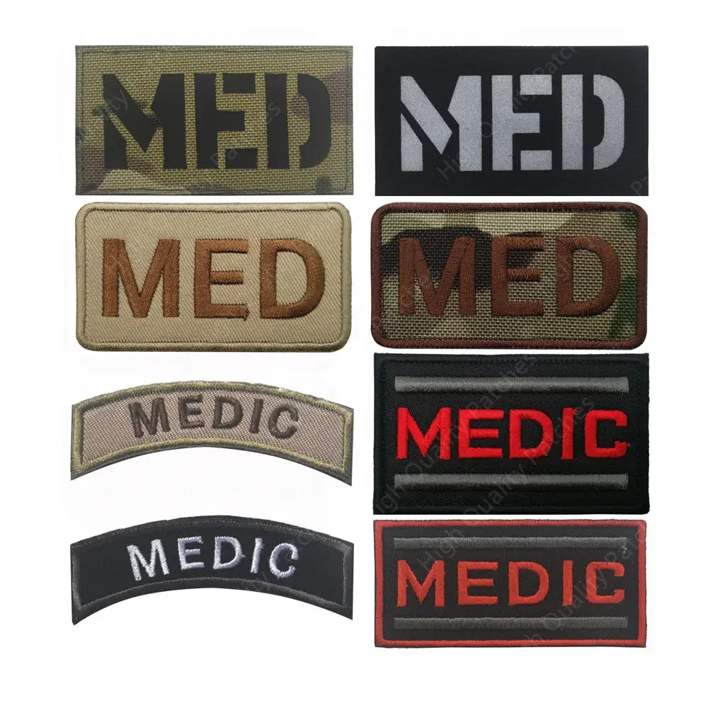 MEDIC Embroidered Patch IR Reflective Glow in Dark Tactical Military Patches Medical MED EMT PARAMEDIC Emblem PVC Rubber Badges - BLACKBEARD OUTDOOR INDUSTRIES