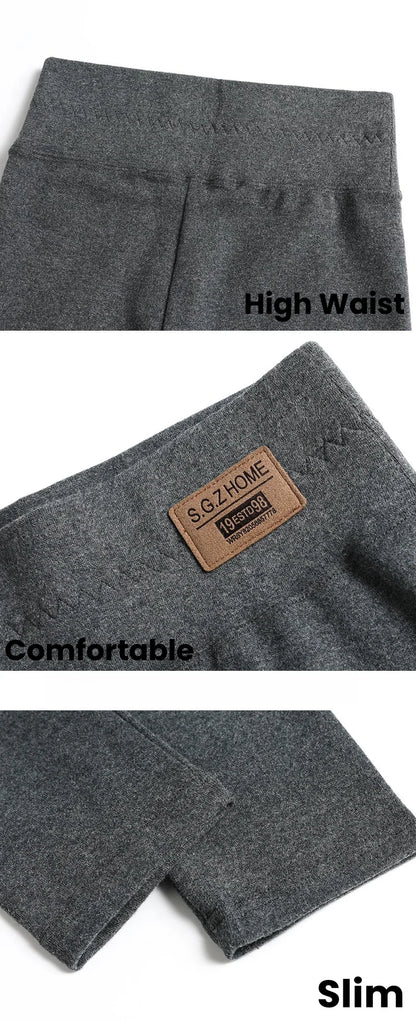 Legging Femme Taille Haute Gris Coton – Confort Slim Fit Grande Taille Automne et Toutes Saisons - BLACKBEARD OUTDOOR INDUSTRIES