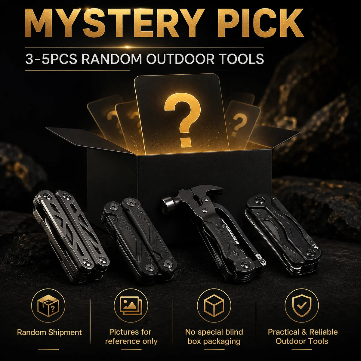 Lot d’outils outdoor multifonctions, 3 à 5 pièces assorties
