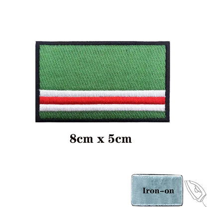 Patch Drapeau Tchétchène Brodé 3D – 8×5 cm | Hook & Loop ou Thermocollant | Insigne Militaire - BLACKBEARD OUTDOOR INDUSTRIES