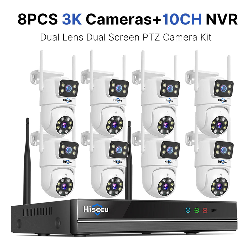 Kit Vidéosurveillance Sans Fil 3K 6MP — NVR 10 Canaux WiFi avec Caméras IP Extérieures - BLACKBEARD OUTDOOR INDUSTRIES