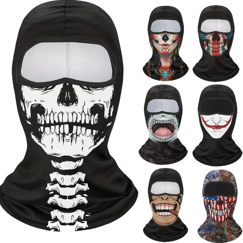Cagoule masque intégral imprimé, protection visage adulte