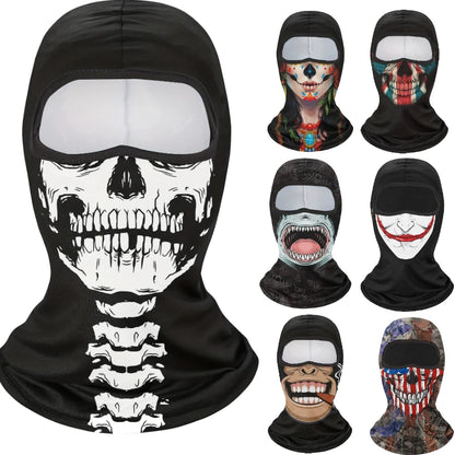 Cagoule masque intégral imprimé, protection visage adulte