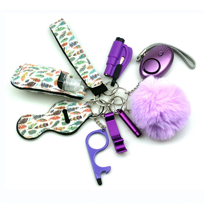 Kit porte-clés de sécurité femme 10 pièces avec dragonne