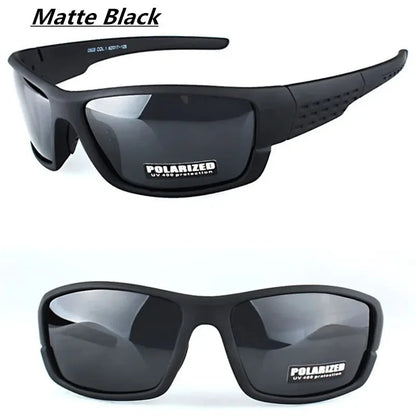 Lunettes de Sport Polarisées UV400 – Monture Noire Style Ovale | Conduite, Pêche, Outdoor