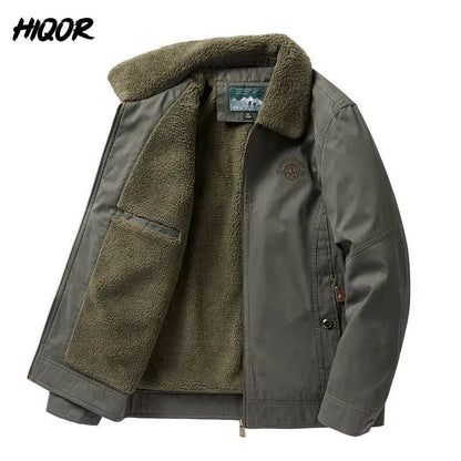 Autumn Winter Men's Cotton Thick Warm Fleece Jackets Stand Collar Fleece Lined Outdoor Workwear Warm Casual Style New Arrival BLACKBEARD OUTDOOR INDUSTRIES