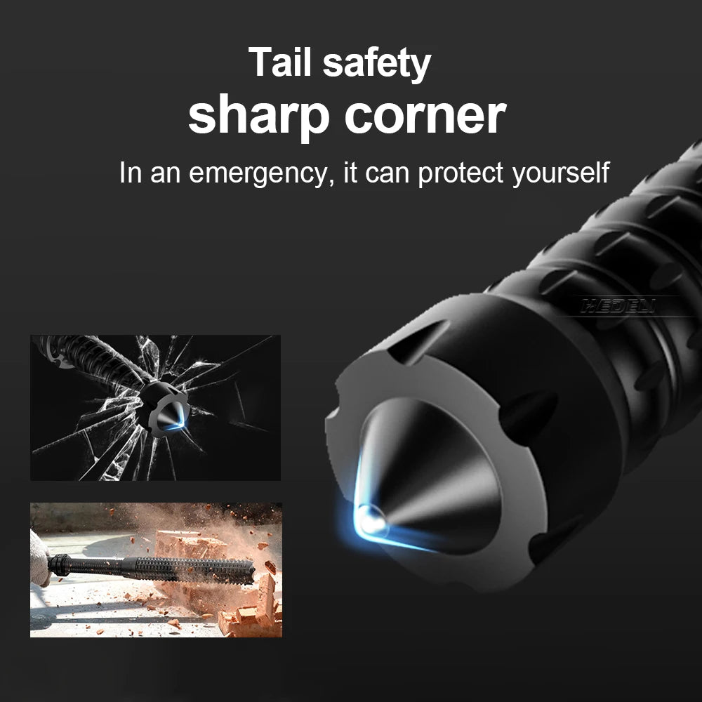 Lampe Torche Tactique LED T6 Zoom – 5 Modes, IPX6, Alliage Alu, Portée 500m