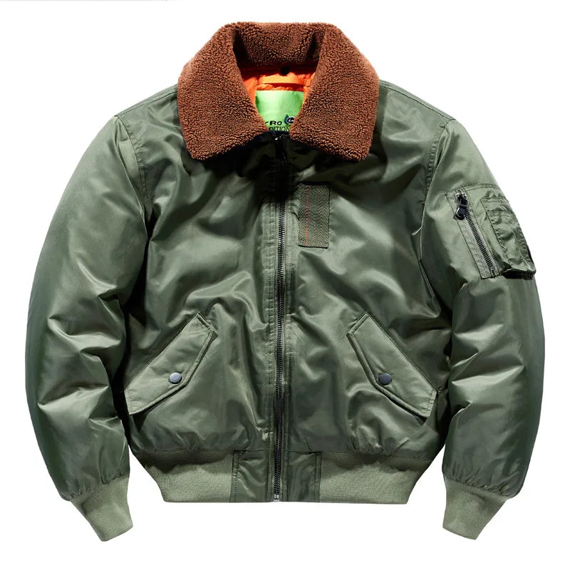 Blouson Aviateur Bomber Homme Hiver — Col Fourrure, Garnissage Coton Épais, Style Pilote Militaire | S à 4XL - BLACKBEARD OUTDOOR INDUSTRIES