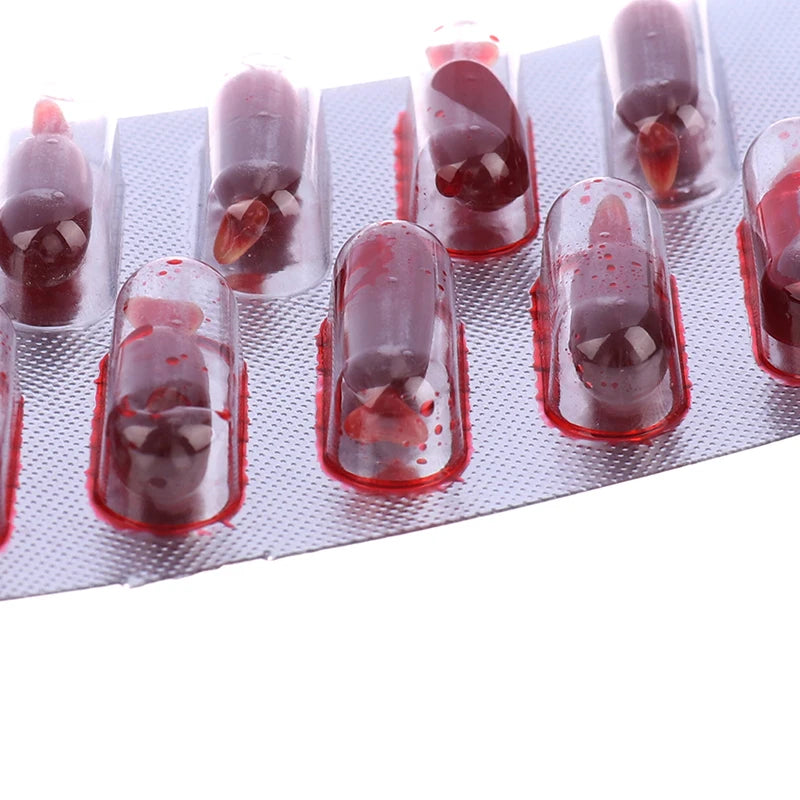 Capsules Faux Sang x10 – Halloween, Cosplay & Simulation Médicale | Comestibles