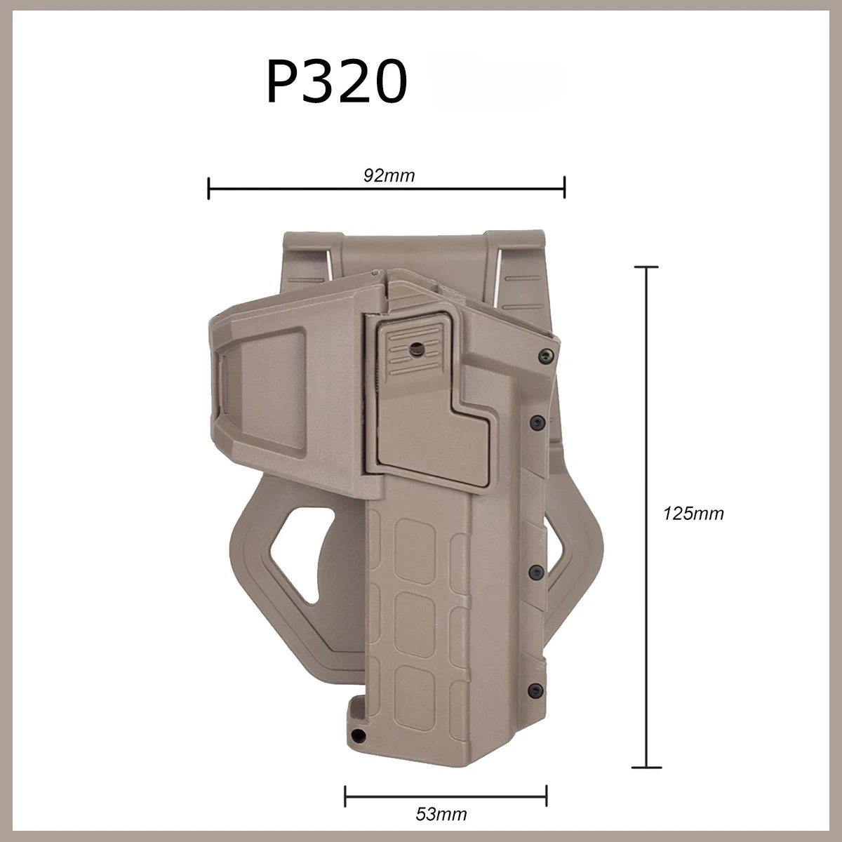 Holster pistolet tactique droitier Glock 17/19, P320 et 1911
