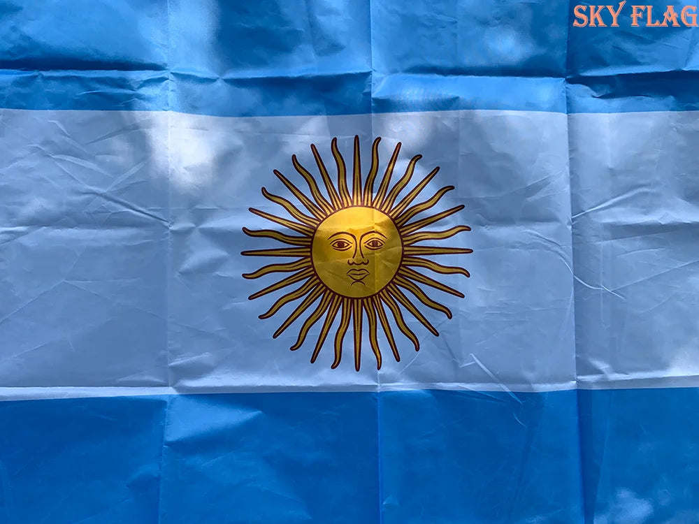 Drapeau de l'Argentine – 90x150 cm – Polyester – Drapeau National Argenté Suspendu et Bannière BLACKBEARD OUTDOOR INDUSTRIES