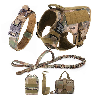 Harnais Tactique PETRAVEL pour Grand Chien – Ensemble Harnais + Collier + Laisse avec Système MOLLE Ma boutique