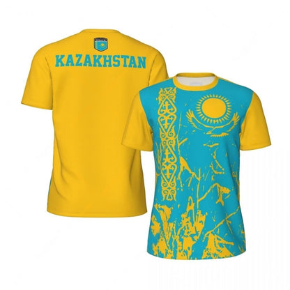 T-Shirt Graphique Drapeau Kazakhstan Impression 3D – Emblème National, Streetwear Respirant | 100/4T à 6XL | 4 Coloris - BLACKBEARD OUTDOOR INDUSTRIES