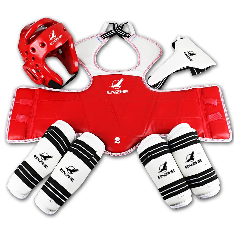 Kit Protection Taekwondo 8 Pièces WTF – Casque, Plastron, Jambières, Gants - BLACKBEARD OUTDOOR INDUSTRIES