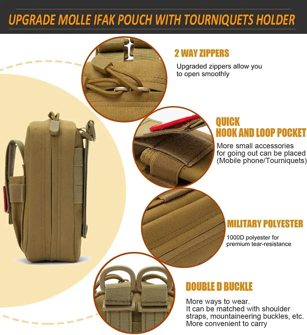 50611s – Kit de Premiers Secours Tactique EMT avec Poche MOLLE Ma boutique