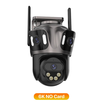 Caméra de Surveillance WiFi 4K/6K – Triple Objectif, Vision Nocturne Couleur, Détection IA, Étanche IP66 | iCSee - BLACKBEARD OUTDOOR INDUSTRIES