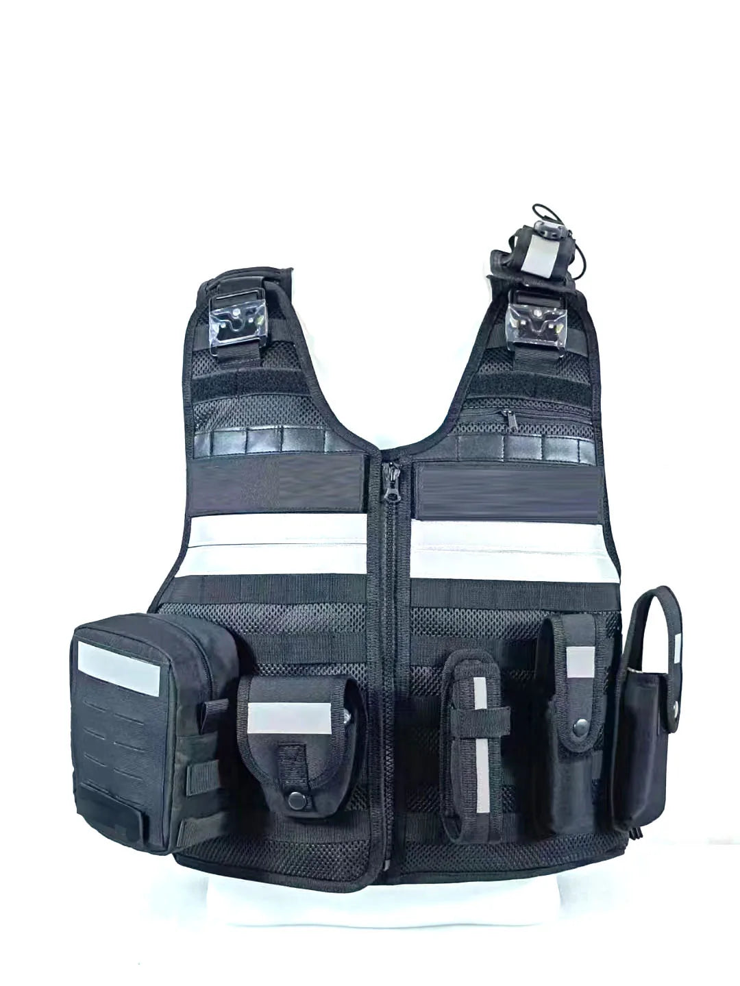 Lots Gilets Tactique Multifonction Noir ou Jaune Fluo – Doublure Anti-Coupure Interchangeable, Respirant 4 Saisons pour Agents de Securite, Formation et Patrouille (10 Configurations)