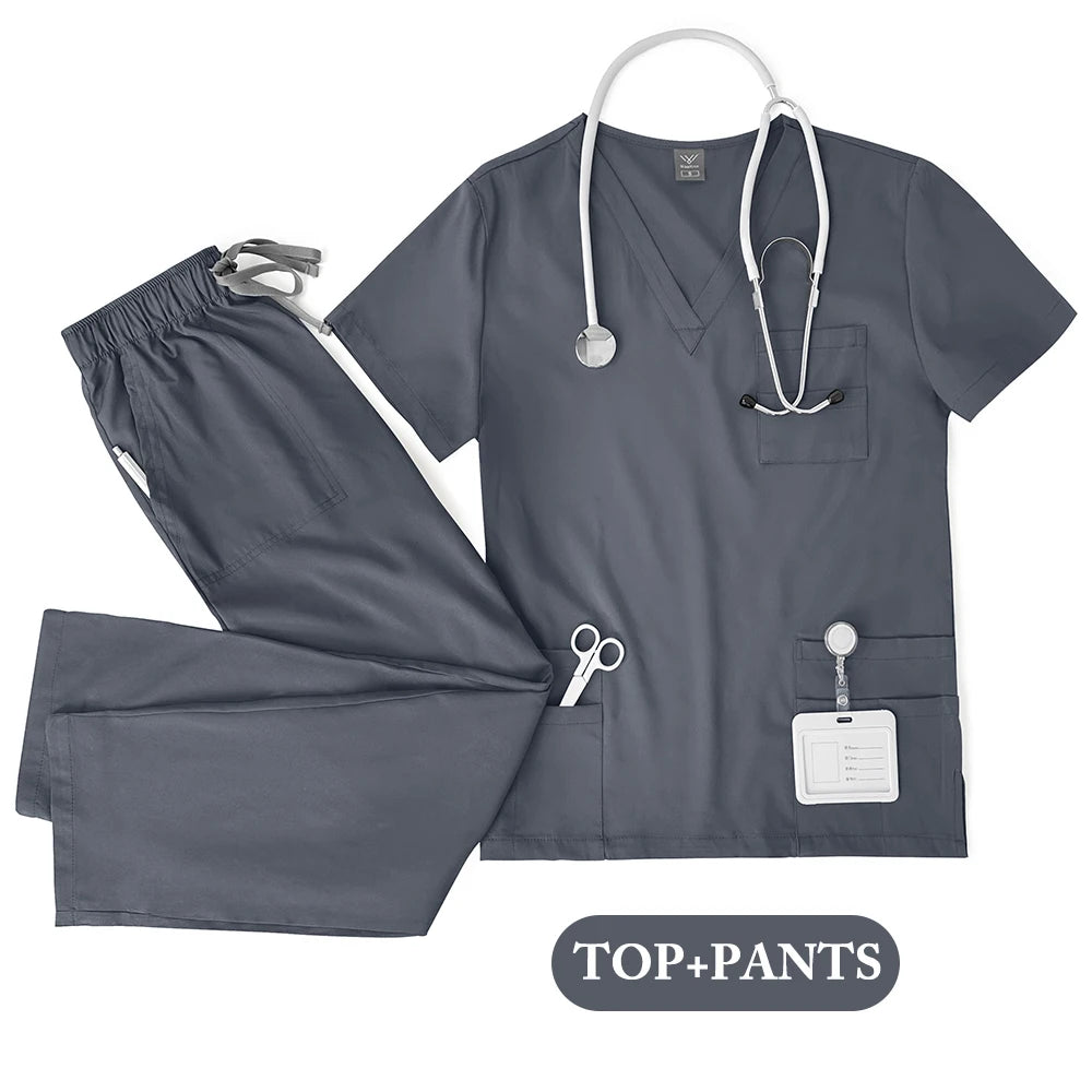 Ensemble Scrubs Médical Unisexe — Haut Manches Courtes & Pantalon Infirmier - BLACKBEARD OUTDOOR INDUSTRIES