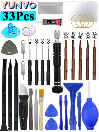 Kit d'Outils de Réparation pour Téléphone Mobile - 35 Pièces - Tournevis, Outils de Démontage d'Écran, Batterie, Nettoyage de Poussière - Compatible iPhone, Android, Samsung, Xiaomi, Huawei BLACKBEARD OUTDOOR INDUSTRIES