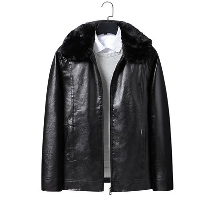 Veste Cuir Homme Hiver — Col Montant, Doublure Polaire Épaisse, Imperméable & Coupe-Vent | M à 4XL - BLACKBEARD OUTDOOR INDUSTRIES