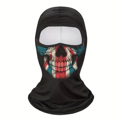 Cagoule masque intégral imprimé, protection visage adulte