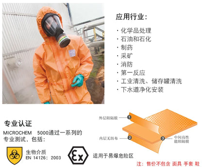 Ansell 5000 - Combinaison de Protection Chimique Haute Résistance - BLACKBEARD OUTDOOR INDUSTRIES