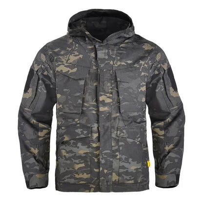 Veste Tactique Camouflage Homme – Coupe-Vent Multi-Poches à Capuche
