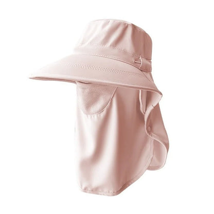 Bob cagoule femme anti-UV à large bord avec voile amovible