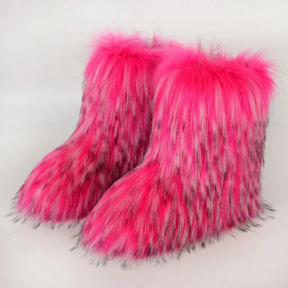 Bottes d’hiver femme fourrées en fausse fourrure