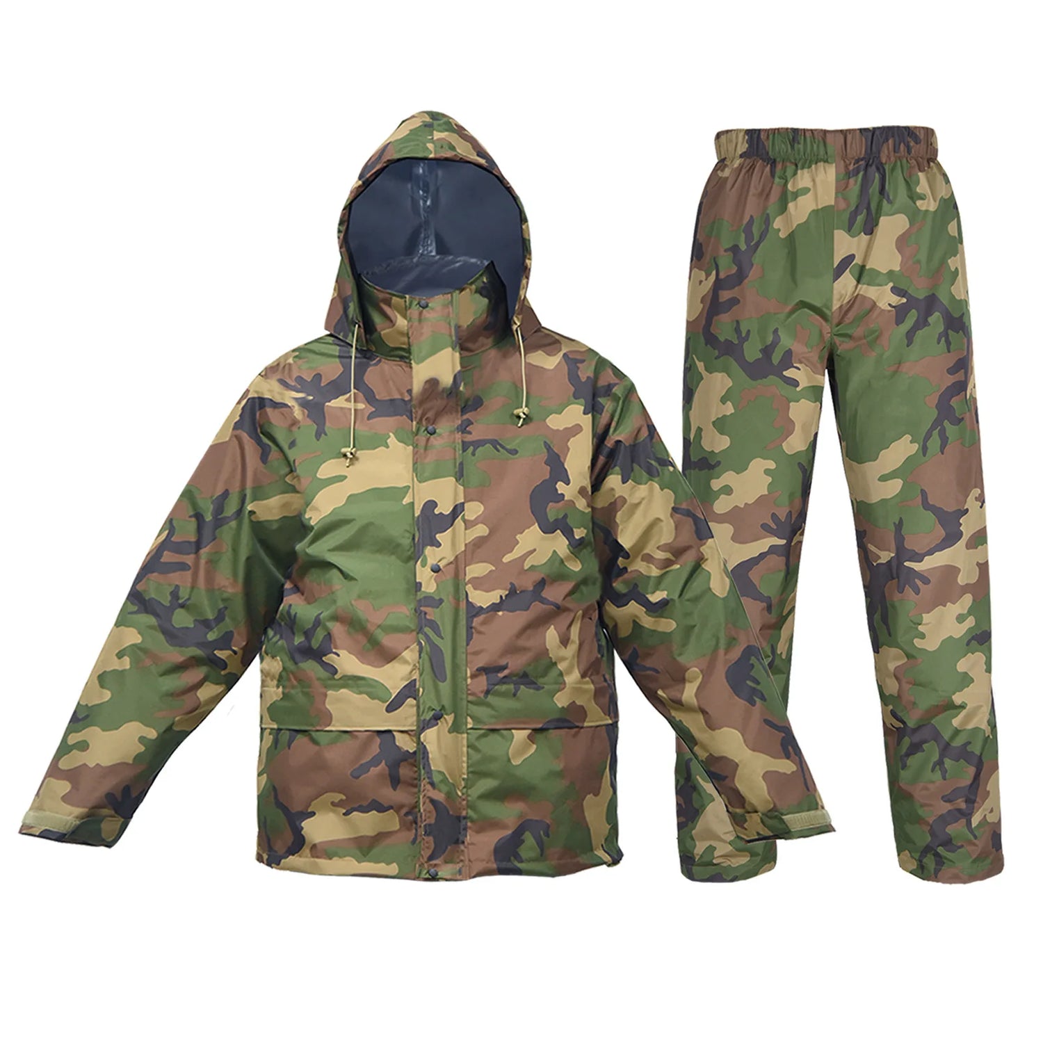 Ensemble Pluie Tactique Camouflage 2 Pièces — Poncho + Pantalon Imperméable | Chasse, Moto, Randonnée | S à XXL - BLACKBEARD OUTDOOR INDUSTRIES