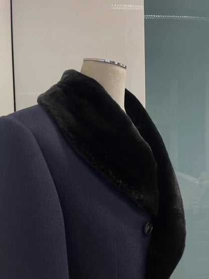 Manteau long homme en laine mélangée à double boutonnage