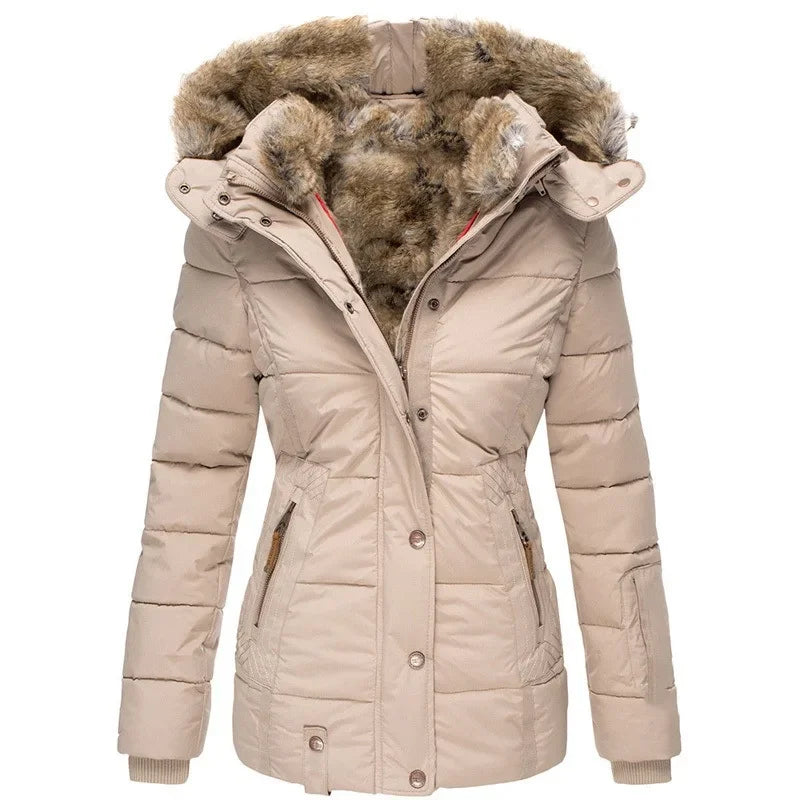 Parka longue femme à capuche zippée, du S au 5XL