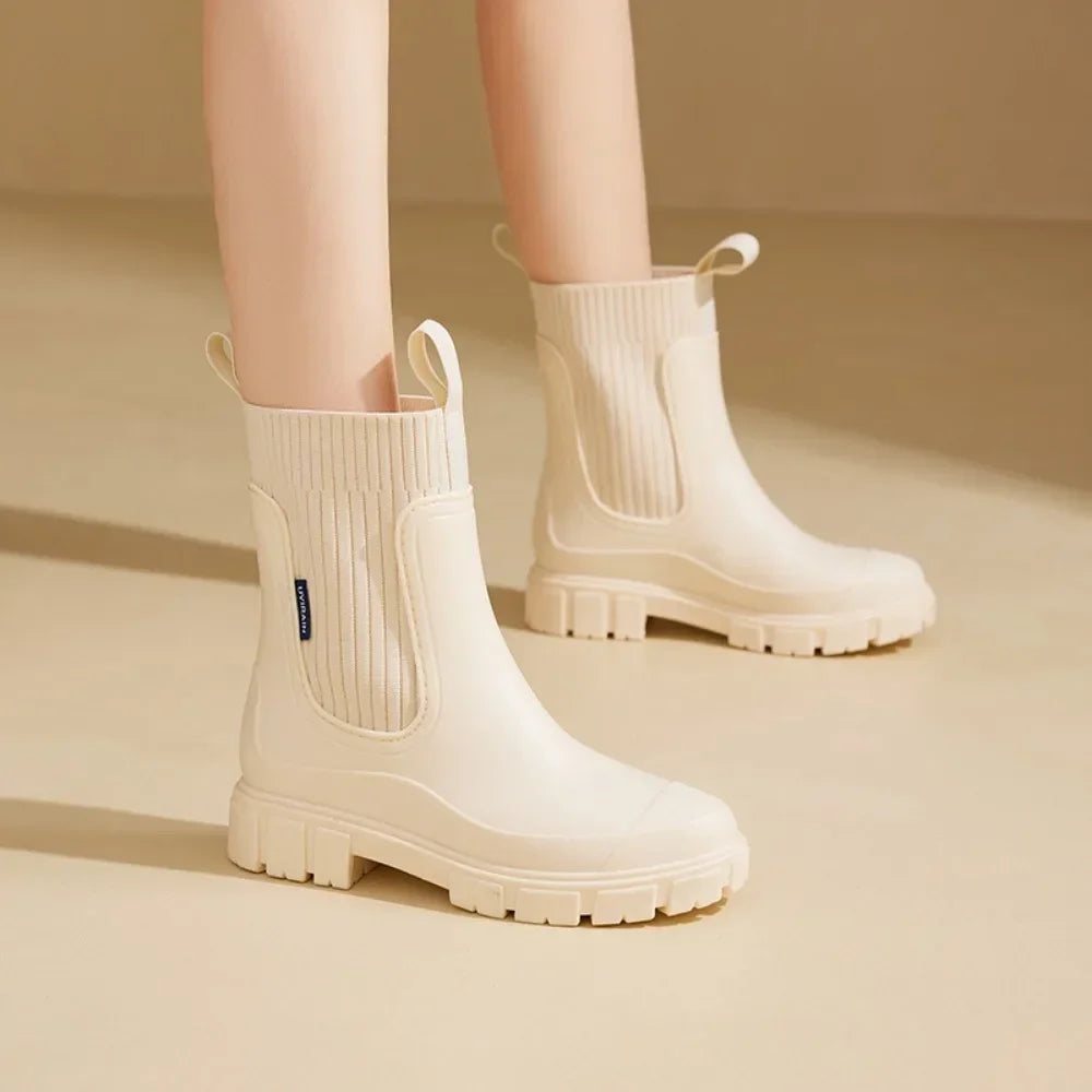 Bottes de pluie imperméables femme - Chelsea mi-mollet