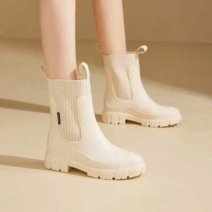 Bottes de pluie imperméables femme - Chelsea mi-mollet