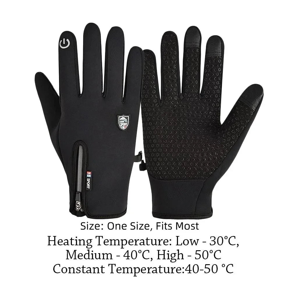 Gants chauffants USB tactiles, coupe-vent et ajustables