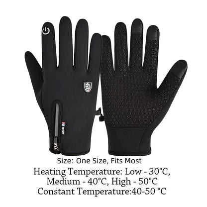 Gants chauffants USB tactiles, coupe-vent et ajustables