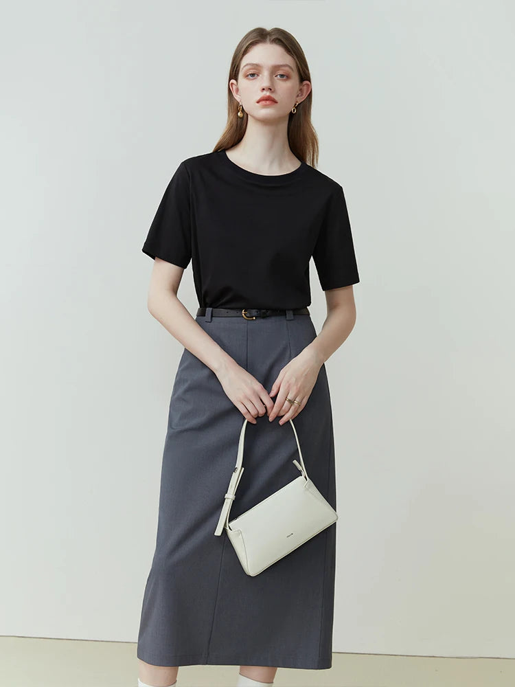 T-shirt Femme 100% Coton FSLE | Col Rond | Manches Courtes | Blanc ou Noir | Été & Printemps - BLACKBEARD OUTDOOR INDUSTRIES