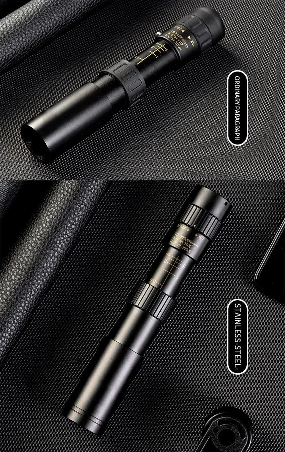 Monoculaire Haute Définition 10-300x40 avec Prismes BAK4 – Télescope Professionnel Portable Zoom Longue Portée 4K pour Camping, Observation et Aventures Extérieures - BLACKBEARD OUTDOOR INDUSTRIES