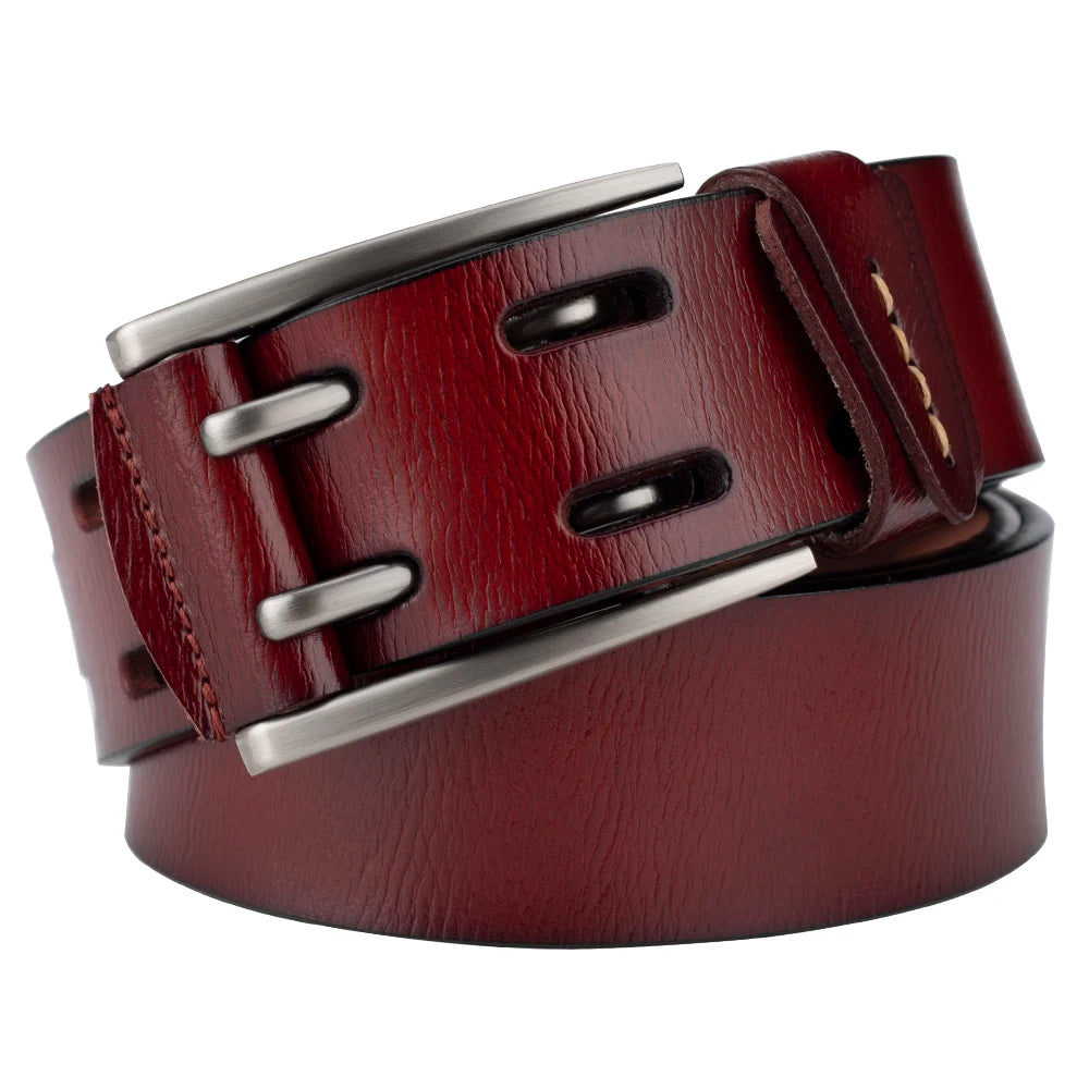 Ceinture en Cuir Véritable à Double Boucle pour Homme - Ceinture Casual 4,1 cm BLACKBEARD OUTDOOR INDUSTRIES