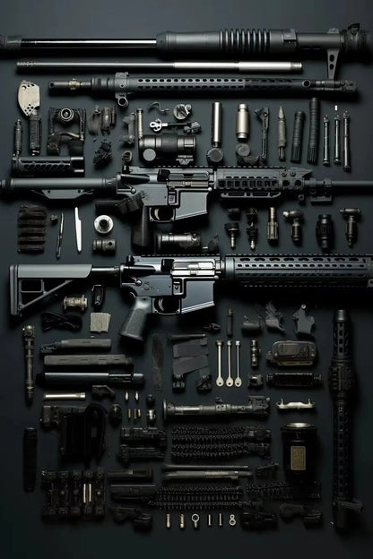 Gun Accessories Posters Wall Art Canvas Painting and Prints Pictures Ak-47 Automatic Rifle Interior for Room Home Decor Gifts BLACKBEARD OUTDOOR INDUSTRIES