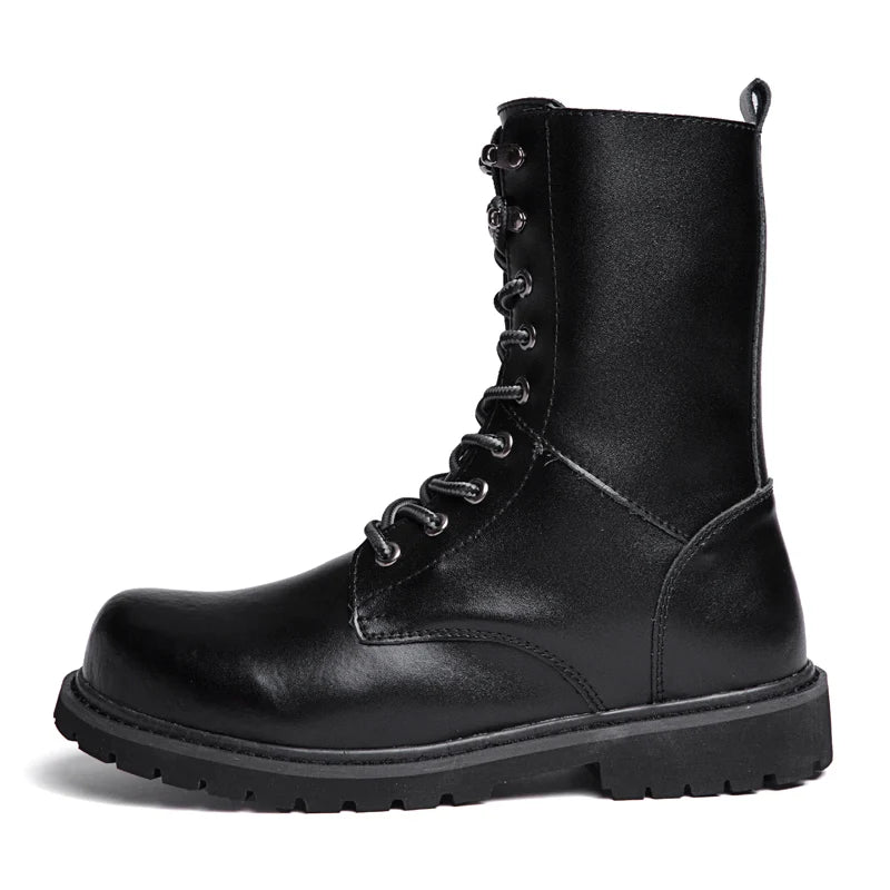 Boots Homme Cuir Véritable Fourrées – Mi-Mollet Lacets Hiver Outdoor