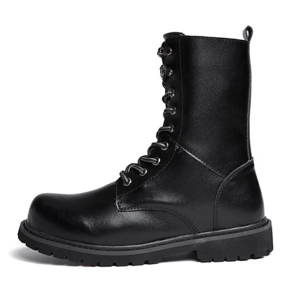 Boots Homme Cuir Véritable Fourrées – Mi-Mollet Lacets Hiver Outdoor